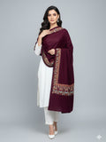 Pashmina Wool Sequence Machine Embroidery Shawl
