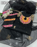 Organza Handmade Zaari Beads And Goota Work  Shirt And Duppata 2 Pc Dress