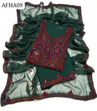 Stuff Soft Lawn Balochi Gala Front Boti Shirt, Embroided Trouser Along With Chiffon. 4 Side Boder Dupatta 3pcs Dress