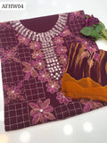 Stuff Soft Lawn Kacha Shisha Gala Front Jaal &nbsp;Shirt, Attach Trouser Along With Chiffon Tye&amp;Dye Dupatta 3pcs Dress
