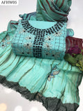 Stuff Soft Lawn Kacha Shisha Gala Front Jaal &nbsp;Shirt, Attach Trouser Along With Chiffon Tye&amp;Dye Dupatta 3pcs Dress