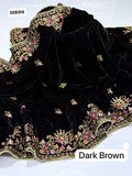 Velvet Shawl Elegant And Beautiful Machine Sequence Embroidered With Tilla Thread