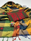 Stuff Khaddar Gala Panel Pakka Mirror Embroidery Shirt And Plain Trouser With Rangoli Embroidery Shawl 3PC Dress