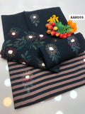 Stuff Khaadi Cotton Handmade Kacha Boor All Over Embroidery Work Shirt And Contras Embroidery Dupatta With Embroidery Trouser 3PC Dress