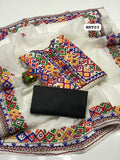 Stuff Khaadi Net Heavy Gala Daman Balochi Embroidery Shirt And Khaadi net 4 Border Heavy Embroidery Dupatta With Kattan SIlk Trouser 3PC Dress