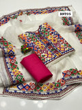 Stuff Khaadi Net Heavy Gala Daman Balochi Embroidery Shirt And Khaadi net 4 Border Heavy Embroidery Dupatta With Kattan SIlk Trouser 3PC Dress