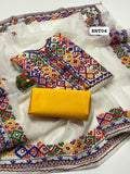 Stuff Khaadi Net Heavy Gala Daman Balochi Embroidery Shirt And Khaadi net 4 Border Heavy Embroidery Dupatta With Kattan SIlk Trouser 3PC Dress