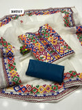 Stuff Khaadi Net Heavy Gala Daman Balochi Embroidery Shirt And Khaadi net 4 Border Heavy Embroidery Dupatta With Kattan SIlk Trouser 3PC Dress