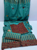 Stuff Soft Karandi &nbsp;Gala Daman Heavy EMbroidery Shirt And Heavy Embroidery With Tussle 2 Border Shawl And Embroidery Trouser 3PC Dress