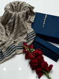 Stuff Pure Dhanak Plain Shirt Wd Dhanak Plain Trouser &nbsp;Along Wd Pashmina Velvet Border Shawl &nbsp;3PC Dress