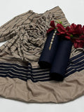 Stuff Pure Dhanak Plain Shirt Wd Dhanak Plain Trouser &nbsp;Along Wd Pashmina Velvet Border Shawl &nbsp;3PC Dress