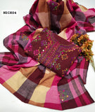 Stuff Khaadi Khaddar Handmade Afghani Gala Neat Work Shirt And Embroidery Dupatta With Plain Trouser 3PC Dress