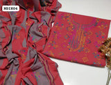 Stuff Khaadi Khaddar Handmade Afghani Gala Neat Work Shirt And Embroidery Dupatta With Plain Trouser 3PC Dress