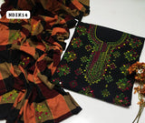 Stuff Khaadi Khaddar Handmade Afghani Gala Neat Work Shirt And Embroidery Dupatta With Plain Trouser 3PC Dress