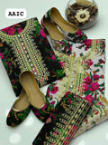 Stuff Light Weigth Marina Floral Print WIth Embroidery Mirror Work Shirt And Embroidery Trouser 2PC Dress