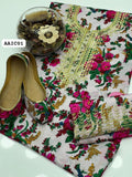 Stuff Light Weigth Marina Floral Print WIth Embroidery Mirror Work Shirt And Embroidery Trouser 2PC Dress