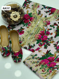 Stuff Light Weigth Marina Floral Print WIth Embroidery Mirror Work Shirt And Embroidery Trouser 2PC Dress