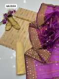 Stuff Organza Front 9MM Jall Embroidery Shirt And Masoori Trouser With 9MM Sequence Dupatta 3PC Dress
