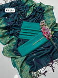 Stuff Marina Plain Shirt And Trouser Including Neckline With Marina Jacquard Border Beautiful Shawl 3PC Dress