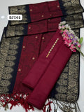 Stuff Marina Plain Shirt And Trouser Including Neckline With Marina Jacquard Border Beautiful Shawl 3PC Dress