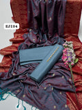 Stuff Marina Plain Shirt And Trouser Including Neckline With Marina Jacquard Border Beautiful Shawl 3PC Dress