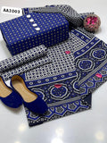 Stuff Cotton Ajrak Shirt And Dupatta WIth Trouser 3PC Dress