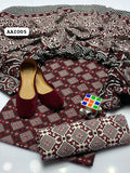 Stuff Cotton Ajrak Shirt And Dupatta WIth Trouser 3PC Dress