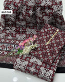 Stuff Cotton Ajrak Shirt And Dupatta WIth Trouser 3PC Dress