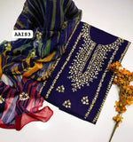 Stuff Lawn Fancy Gotta Gala All Over Shirt And Spanish Tye And Dye Embroidery Dupatta And Plain Trouser 3PC Dres