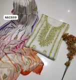 Stuff Lawn Fancy Gotta Gala All Over Shirt And Spanish Tye And Dye Embroidery Dupatta And Plain Trouser 3PC Dres