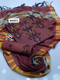 Stuff Khaadi Cotton Khaddar Gala Daman Heavy Balochi Embroidery Shirt And Jacquard Bnarsi Shawl WIth Embroidery Trouser 3PC Dress