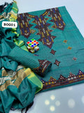 Stuff Khaadi Cotton Khaddar Gala Daman Heavy Balochi Embroidery Shirt And Jacquard Bnarsi Shawl WIth Embroidery Trouser 3PC Dress