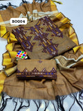 Stuff Khaadi Cotton Khaddar Gala Daman Heavy Balochi Embroidery Shirt And Jacquard Bnarsi Shawl WIth Embroidery Trouser 3PC Dress