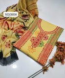 Stuff Pure lawn 100/100 Handmade Afghani Gala Baul Botiq Style Neat Work Shirt And Plain Trouser With Chiffon Crush Tye And Dye Dupatta 3Pc Dress