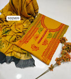 Stuff Pure lawn 100/100 Handmade Afghani Gala Baul Botiq Style Neat Work Shirt And Plain Trouser With Chiffon Crush Tye And Dye Dupatta 3Pc Dress