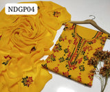 Stuff lawn 100/100 handamde Afghani Gala jaal Style Neat WOrk Shirt And Plain Trouser WIth Chiffon EMbroidery Dupatta 3PC Dress