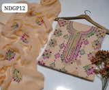 Stuff lawn 100/100 handamde Afghani Gala jaal Style Neat WOrk Shirt And Plain Trouser WIth Chiffon EMbroidery Dupatta 3PC Dress