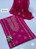 Stuff Lawn GTM Bareeza lawn LCD Gotta Panel Embroidery Shirt And Chifon LCD Gotta WPrk Dupatta With Plain Trouser 3PC Dress