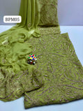 Stuff Chiffon LCD Gotta All Over Jaal Embroidery Work SHirt Back Boti Jaal WIth LCD Gotta 4 Border Work Dupatta 2PC Dress