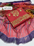 Stuff Soft Lawn &nbsp;Gotta Work &nbsp;Bunch Boti Daman Shirt, Embroided Trouser Along With Chiffon Tye&amp;Dye Gotta Work Dupatta3pcs Dress