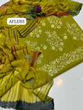 Stuff Soft Lawn &nbsp;Gotta Work &nbsp;Bunch Boti Daman Shirt, Embroided Trouser Along With Chiffon Tye&amp;Dye Gotta Work Dupatta3pcs Dress