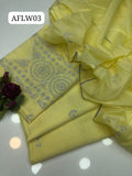 Stuff Paper Cotton Aplic Patti Gala Front Boti Shirt, Along With Paper Cotton Tarkashi &nbsp;Embroided Dupatta 2pcs Dress