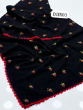 Swiss Lawn Fabric Elegant And Beautiful Hand Made Cross Stitch Embroidery Four Sided Hand Made Lace Chadar
