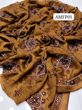 Stuff Pure Krinkle Chiffon Full Heavy Embroidery 9MM Sequence Work Shawl