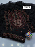 Stuff lawn Cotton Front heavy Gala Daman Embroidery Shirt And Chiffon embroidery Dupatta With embroidery Trouser 3PC Dress