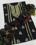 Stuff Lawn &nbsp;LCD Gotta Panel Embroidery Shirt And Chifon LCD Gotta WPrk Dupatta With Plain Trouser 3PC Dress