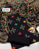 STuff Lawn Cotton Front Jall Embroidery Shirt And Plain Trouser WIth Chiffon 4 Sided Border With Center Jaal Heavy Embroidery Dupatta 3PC Dress