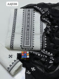 Stuff Soft Cotton Cross Stich Embroidery 9MM Mirror Work Shirt And Trouser Along With Chiffon Dupatta 3PC Dress