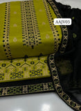Stuff Cotton Xross Stich Front FullDaman Embroidery Shirt ANd Trouser WIth Chiffon Embroidery Dupatta