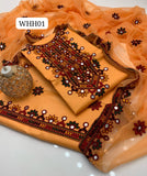 Stuff Lawn Cotton Aari Work Shirt And Aari Work Trouser With Chiffon Aari Work Dupatta 3PC Dress